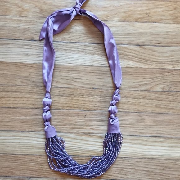 Vintage Anthropologie Limitless Strands Necklace Burgundy Wine Rare - Picture 1 of 3